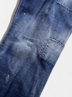 パッチワークデザインテーパードデニムパンツ《SKATER JEAN》