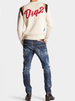 パッチワークデザインテーパードデニムパンツ《SKATER JEAN》