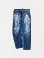 ダメージ＆リペア加工ストレートデニムパンツ《LOOSE JEANS》