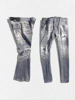 ダメージ＆リペア加工テーパードデニムパンツ《SKATER JEAN》