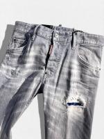 ダメージ＆リペア加工テーパードデニムパンツ《SKATER JEAN》