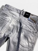 ダメージ＆リペア加工テーパードデニムパンツ《SKATER JEAN》