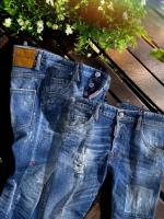 ダメージ加工テーパードデニムパンツ（Skater Jean）