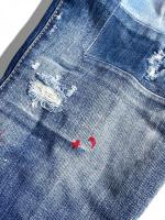ダメージ加工テーパードデニムパンツ（Skater Jean）