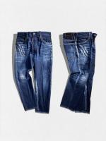 ウォッシュ＆ダメージ加工テーパードデニムパンツ《BRO JEAN》