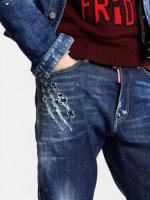 ウォッシュ＆ダメージ加工テーパードデニムパンツ《BRO JEAN》