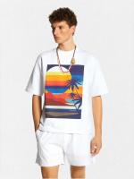 ルーズフィットクルーネックスウェットTシャツ