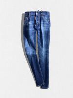 ダメージ加工テーパードデニムパンツ《MEDIUM WAIST JENNIFER JEAN》