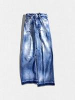 ダメージ加工ワイドデニムパンツ《TRAVELLER JEANS》