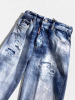 ダメージ加工ワイドデニムパンツ《TRAVELLER JEANS》