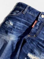 ダメージ加工テーパードデニムパンツ《MEDIUM WAIST JENNIFER JEAN》