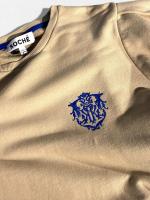 エンブレム刺繍袖フリルスウェットワンピース