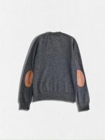 エルボーパッチクルーネックニット