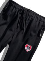 ワッペン付きジャージーリラックスパンツ