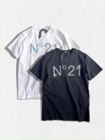 ロゴデザインクルーネックTシャツ