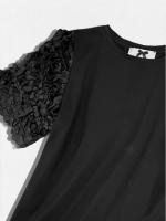 フラワーモチーフクルーネックTシャツ