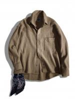 バンダナ付きカシミア混ウールシャツジャケット