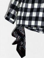 バンダナ付ウールカシミヤチェックシャツ