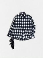 バンダナ付ウールカシミヤチェックシャツ