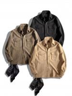 バンダナ付きカシミア混ウールシャツジャケット