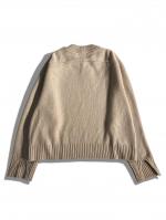 スプリットスリーブ クルーネックニットセーター